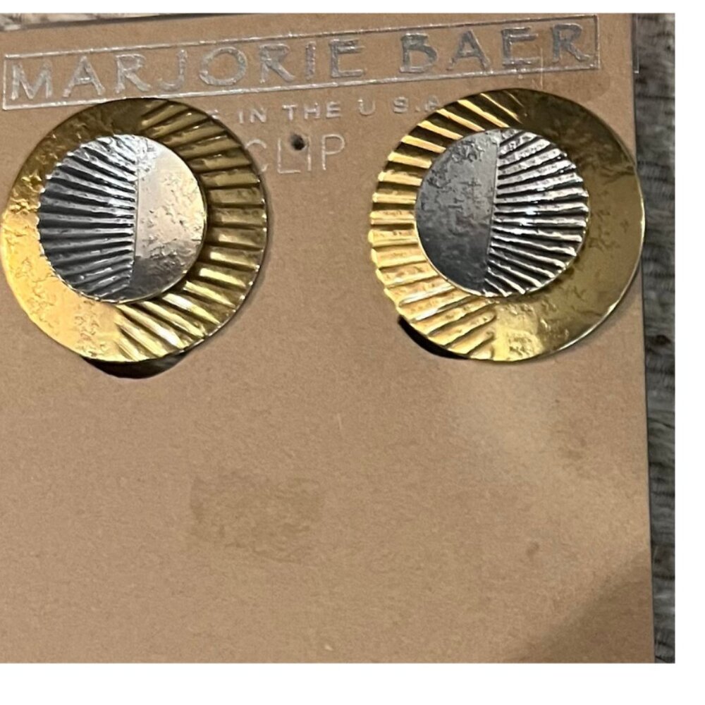 Vintage Marjorie Baer Artisan Clip On Earrings